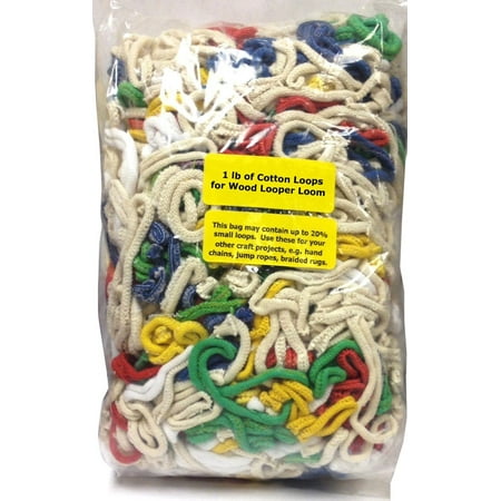 Weaving Loops - Folk Toys 1 Pound of Cotton Loops for Wooden Weaving Looper Loom