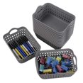 thumbnail image 1 of Bandeja de almacenamiento Kekow Mini de plástico gris con asa, paquete de 12 unidades, 1 of 7