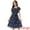 Blue, variant on DARING DIVA Square Neck Flutter Sleeve A-Line Midi Dress S White
