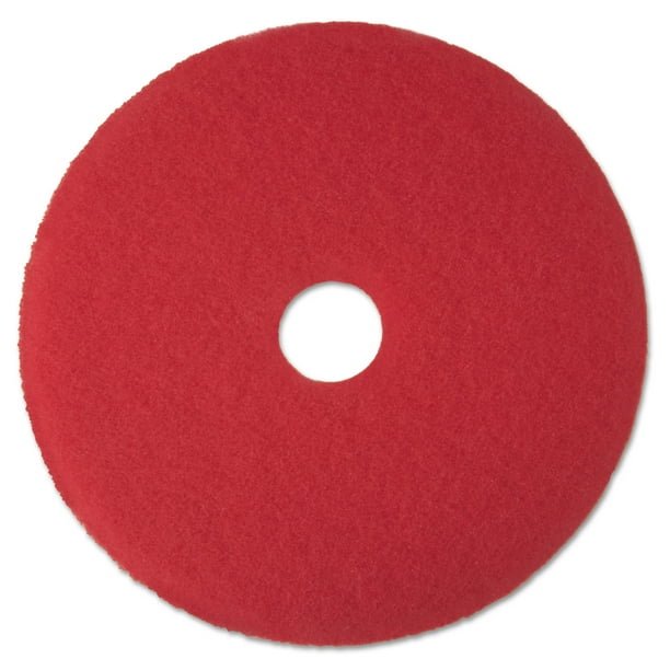 3M 5100 19" Red Buffer Floor Pads, 5 count
