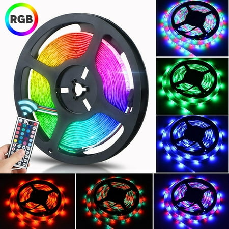 LED Strip Lights,16.4ft Flexible 300 LED Light Strip 3258SMD Tape Lights, Color Changing LED Strip Lights with 44 Key Remote for Home Lighting Kitchen Bed Flexible Strip Lights for Bar Home (The Best Led Strip Lights)