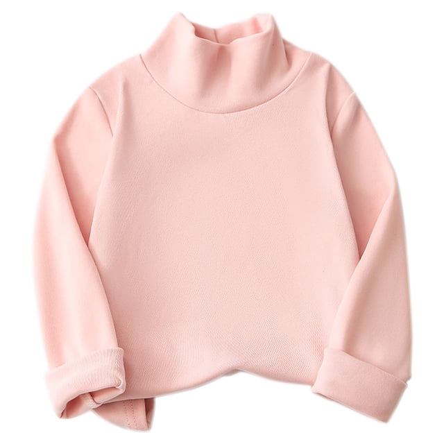 MeetoTime Haut à Demi-Col Roulé en Coton pour Bébé Manches Longues Couleur Unie Automne Hiver pour Garçons Filles