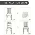 thumbnail image 4 of 4 Pack Jacquard Stretch Chair Seat Covers for Dining Room, Removable Washable Anti-Dust Kitchen Chair Protector Slipcovers, Dinning Upholstered Office Chair Seat Cushion Slipcovers Protectors, 4 of 8