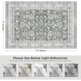 thumbnail image 2 of Boho Vintage Round Rug ft- Faux Wool Dreely Washable Area Rug Small Distressed Throw Rugs Floor Carpet for Door Mat Entryway Bedrooms Laundry (Round - ; Diameter Border ), 2 of 7