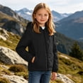 thumbnail image 7 of FSYBOA Girls Windbreaker Jackets, Waterproof Long Sleeve Full Zip Drawstring Hooded Outerwear Black Size 15-16T, 7 of 7