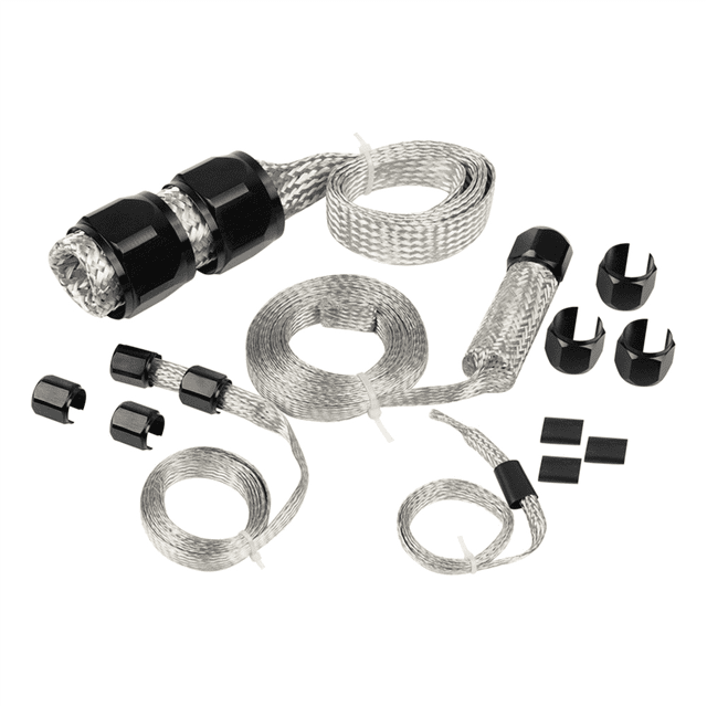 Car Braid Hose Sleeving Kit Universal Vacuum Fuel Line Radiator Heater Hose Sleeve Replace Parts Black