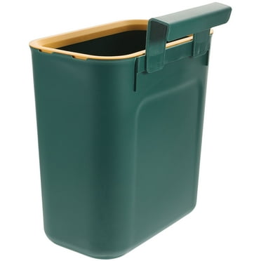 Raindrops Compact Green PP Material Cabinet Hanging Trash Can for Home Use in Kitchen or Bathroom 7.5 x 4.3 x 12.6 Inches