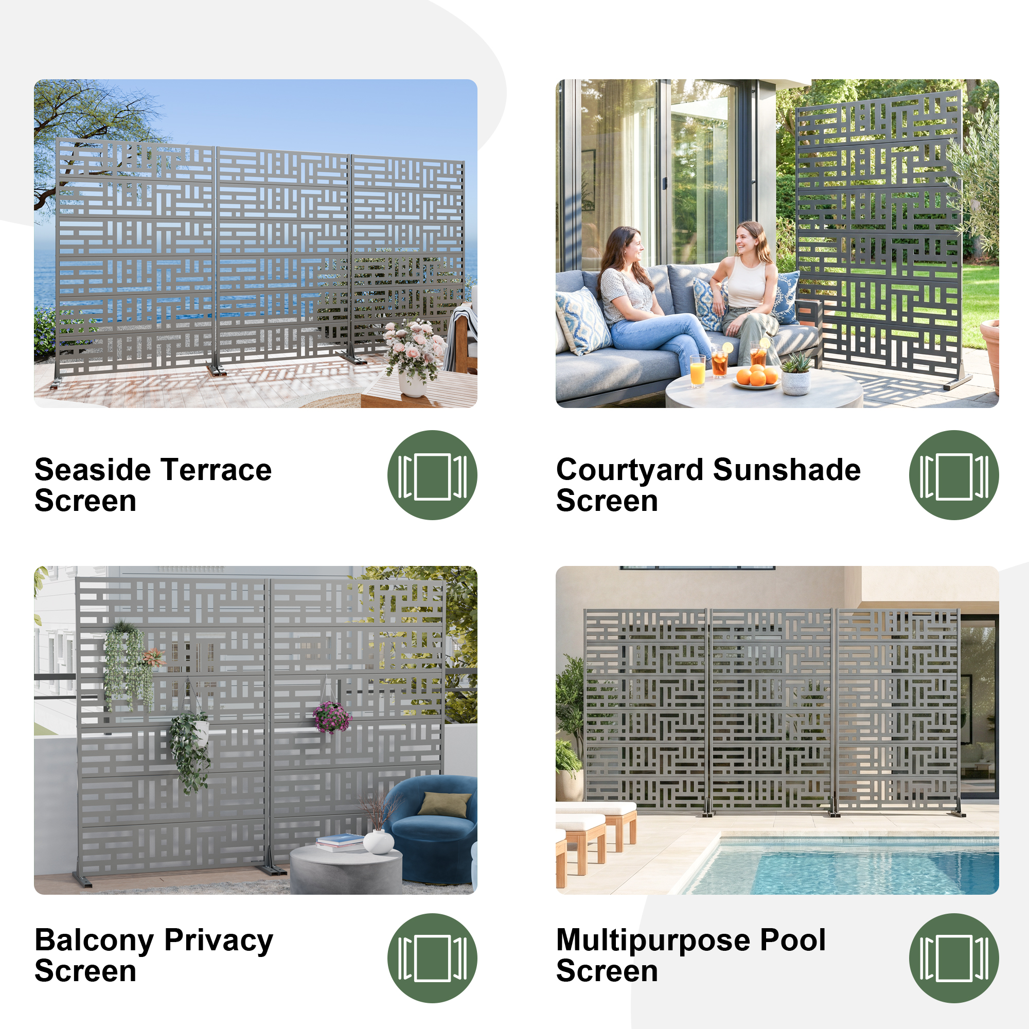 Privacy Metal Screen Fence Panel