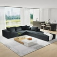 thumbnail image 2 of Modern Upholstered Sectional Sofa Couch Set,Modular 132" L Shaped Sectional Living Room Sofa Set With 6 Pillows,Free Combination Sofa Couch for Living Room,Bedroom, 2 of 5