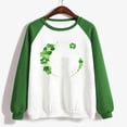 thumbnail image 4 of Bowake Womens St. Patrick'S Day Sweat-Shirt 2024 Imprimé Raglan Manches Longues Casual Ample Pull-Over Chemisier, 4 of 4