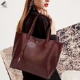 thumbnail image 3 of PULLIMORE Women PU Leather Tote Bag Large Capacity Tassel Shoulder Handbag (Red), 3 of 8