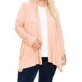 thumbnail image 5 of Moa Collection Women's Plus Size Casual Long Sleeve Drape Open Front Cardigan, 5 of 6
