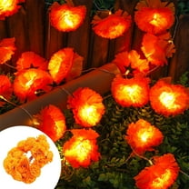 Wadada Artificial Marigold Flowers String Lights - USB-Powered Fabric Marigold Garland for Diwali Puja Gifts, Weddings, Indian Parties,Diwali Wall Door Pooja Room Altar Decor