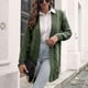 thumbnail image 2 of Cárdigan de punto de manga larga para mujer, cárdigan holgado informal elegante de Color puro, suéter para la vida diaria, trabajo OD verde S, 2 of 6
