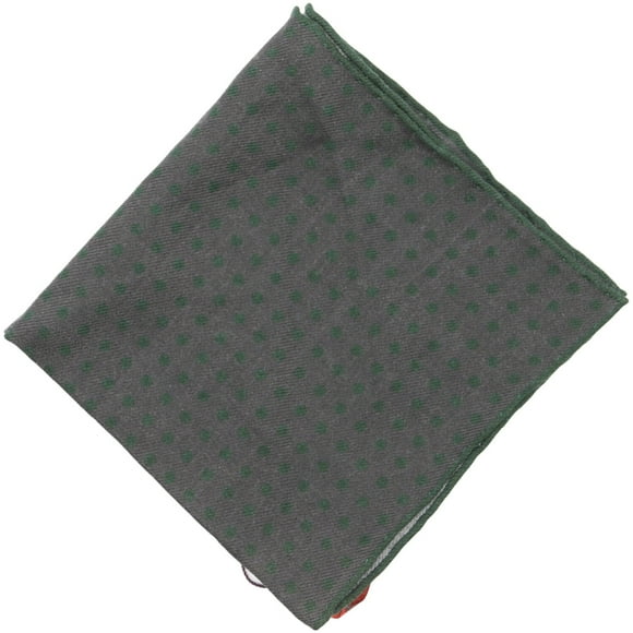 Isaia Pochette Gris Foncé / Vert 33x33 Pochette Carrée - Taille Unique