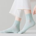 thumbnail image 4 of Kiskick 1 Pair Summer Thin Solid Color Mid-tube Socks Mesh Thin Breathable Anti-slip Ribbed Cuffs Sport Socks Shoes Accessories for Comfortable Summer Wear, 4 of 7