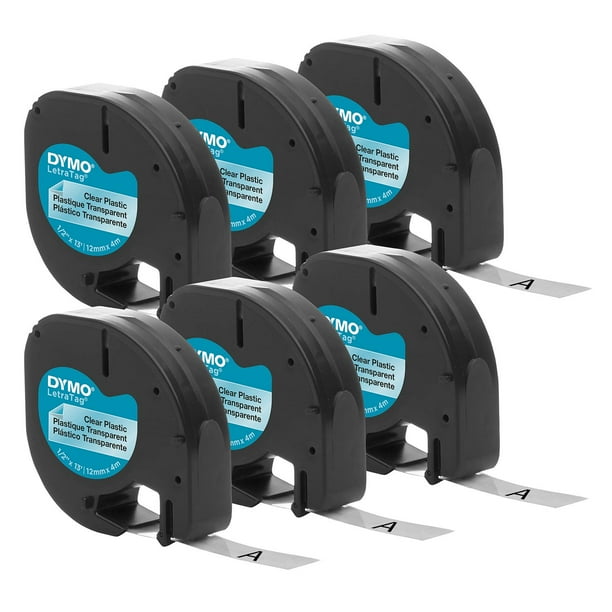 DYMO - Cinta de etiquetado de plástico auténtica LT para fabricantes de etiquetas LetraTag, 1/2 pulg