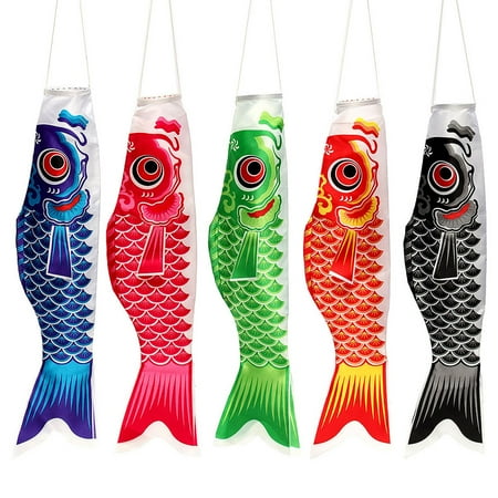 

5PCS Japanese Carp Flag Decor Japanese Gentle Wind Fish Flag (Colorful)