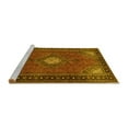 thumbnail image 2 of Ahgly Company Machine Washable Indoor Round Medallion Yellow Traditional Area Rugs, 6' Round, 2 of 4