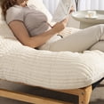 thumbnail image 3 of 43" Oversized Accent Chair, Paproos Comfy Reading Chair, Cloud Lounge Accent Chair Bean Bag Chair for Adults, Corduroy Upholstered Lazy Sofa for Living Room Bedroom, White, 3 of 14