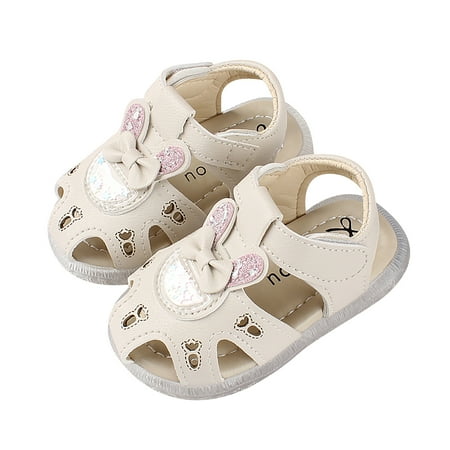 

Zanvin Sandals on Clearance Kids Sandals Toddler Sandals Toddler Little Baby Kids Girl Cartoons Anti-kick Non-slip Shoes Sandals Beige 18