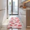 thumbnail image 4 of Red Strawberry Plants Fruit Flower Pink Pattern Kitchen Rug Mat,Kitchen Runner Rugs Non Skid Washable,Decorative Kitchen Floor Mats for Kitchen,Sink,Laundry,17"x47.2", 4 of 7
