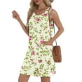 thumbnail image 5 of Taqqpue Summer Dresses for Women 2025 Loose Crew Neck Sleeveless Casual T Shirt Dress Sundresses Boho Floral Printed Mini Dresses with Pockets, 5 of 8