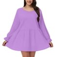 thumbnail image 3 of JJHGVB Lightweight Sweatshirts for Women Casual Boho Spring Trendy Dress Shirts Comfort Summer Business Work Tops Business Casual Tops for Women Casual Basic Tee Dressy Casual Soft Purple 2XL, 3 of 9