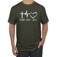 thumbnail image 1 of Wild Bobby, Faith.Hope.Love Heart Beat, Inspirational/Christian, Men Graphic Tee, Military Green, X-Large, 1 of 4