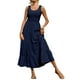 thumbnail image 1 of Vestido mini informal de playa sin mangas y con escote en V para mujer - Tejido elástico y ligero, para múltiples ocasiones, 1 of 6