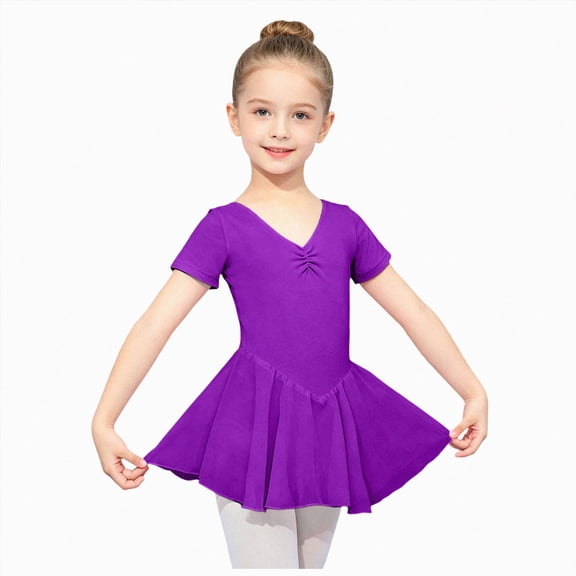mgoYE Ballet Dance Dress Leotards Skirts for Girls Toddler Dance Costumes Outfit for Kids(Dark Purple,11-12 Years)