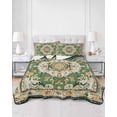 thumbnail image 3 of Quilts Full Size, Green Boho Soft Comforter Bedding Set for Bed, Vintage Ethnic Tribe Southwestern Lightweight Quilted Bedspread with Pillow Cover(2 Pieces) for All Season, 78x90 Inch, 3 of 6