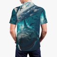 thumbnail image 6 of Cauagu Airplane Shark Print Men's Polo Shirts, Short-Sleeve Polo Shirts for Men Performance Golf Shirt Athletic Casual Collared T-Shirt-Small, 6 of 8