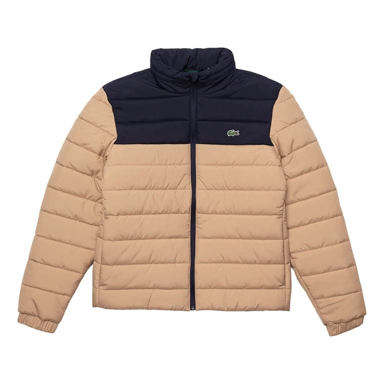 Lacoste Men's Padded Jacket with Concealed Hood Beige-Navy bh7774