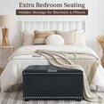 thumbnail image 5 of Square Storage Ottoman W/Corduroy fabric Versatile Coffee Table( 30",Black), 5 of 9