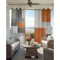 thumbnail image 4 of Abstract Orange Grey Blackout Curtains 96 Inches Long for Bedroom, Modern Watercolor Geometric Thermal Insulated Room Darkening Black Out Window Curtain Panels Grommet Drapes for Living Room, 4 of 8