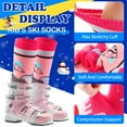 thumbnail image 2 of Kid's Ski Socks, 2 Pairs Long Thick Ski Socks with Featuring Snowman and Sunrise Patterns, Suitable for Boys' and Girls' Aged 3-12 Year, 2 of 7