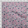 thumbnail image 3 of oneOone Cotton Silk Light Pink Fabric Flower & Leaves Watercolor Sewing Material Print Fabric By The Yard 42 Inch Wide, 3 of 4