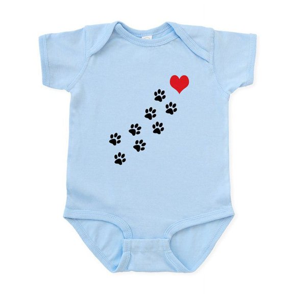 CafePress - Paw Prints To My Heart Infant Bodysuit - Baby Light Bodysuit, Size Newborn - 24 Months