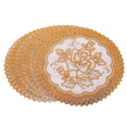thumbnail image 2 of 48 Beautiful Gold Colored Dining Table Coasters with Flowers, 2 of 7