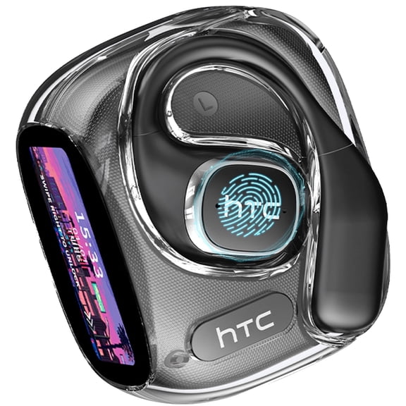 HTC NE11 Wireless Earbuds, AI Translate Earbuds Bluetooth 6.0 Headphones with Noise Cancelling Mic Smart Screen,60H IP6X Waterproof Sport Headset