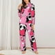 thumbnail image 2 of Balery Panda Heart Valentine Pink Conjunto de Pijama con Estampado para Mujer, Conjunto de Dos Piezas con Manga Larga, Ropa de Dormir Suave con Bolsillos, Pijamas Cómodos-Small, 2 of 7