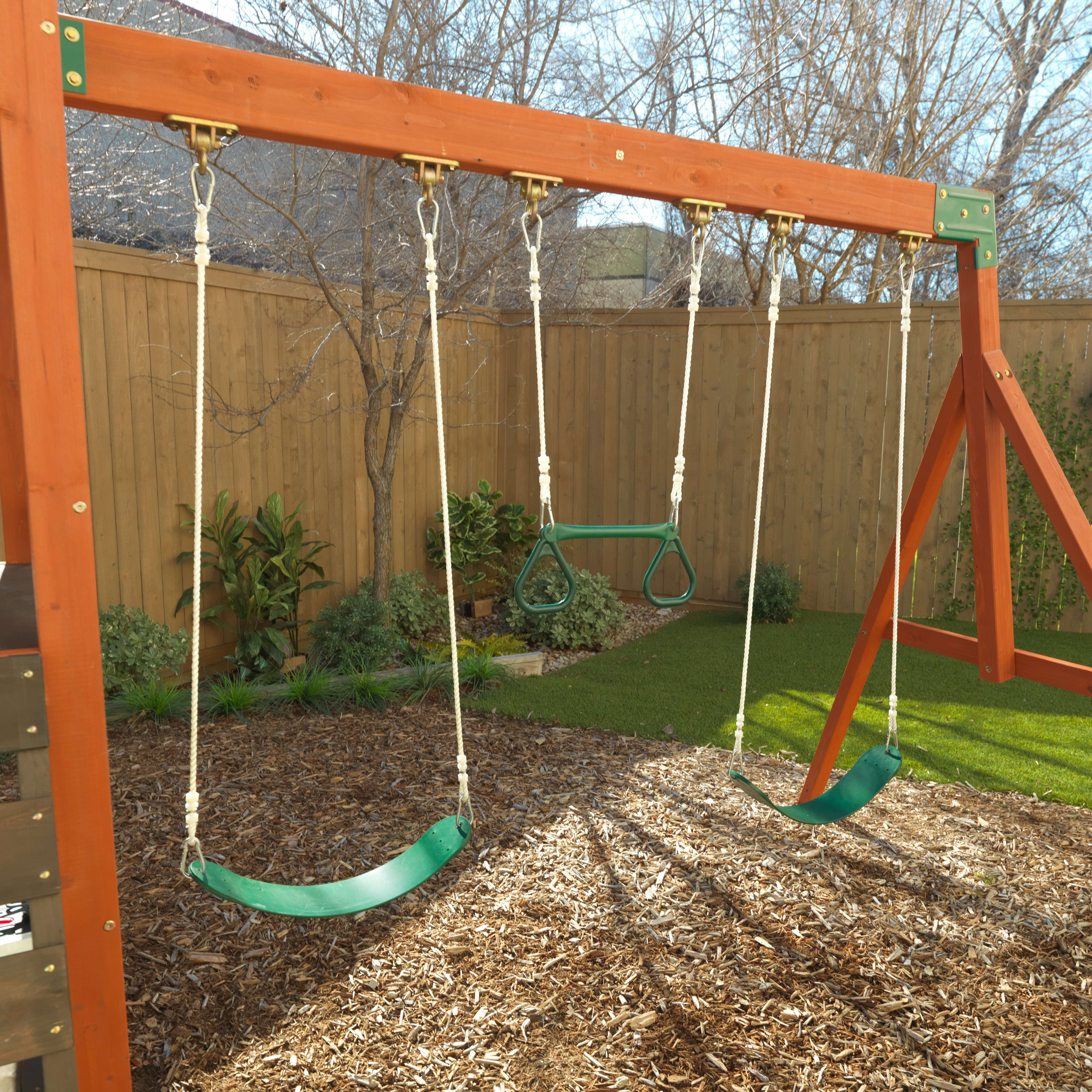 KidKraft Austin Wooden Outdoor Swing Set with Slides, Swings, Kitchen and Rock Wall - image 13 of 27