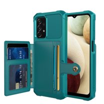 Tarise Galaxy A13 5G Wallet Case, RFID Blocking Card Holder Slot Kickstand Magnetic Button Closure Women Men Heavy Duty Shockproof Rugged Back Case Cover for Samsung Galaxy A13 5G 2021, Green