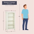 thumbnail image 6 of Shaker Cottage Bookcase with 4Adjustable Shelves, 100 lbs Capacity, Hardwood, Ivory Finish, 24 in. W x 14 in. D x 48 in. H, 6 of 7