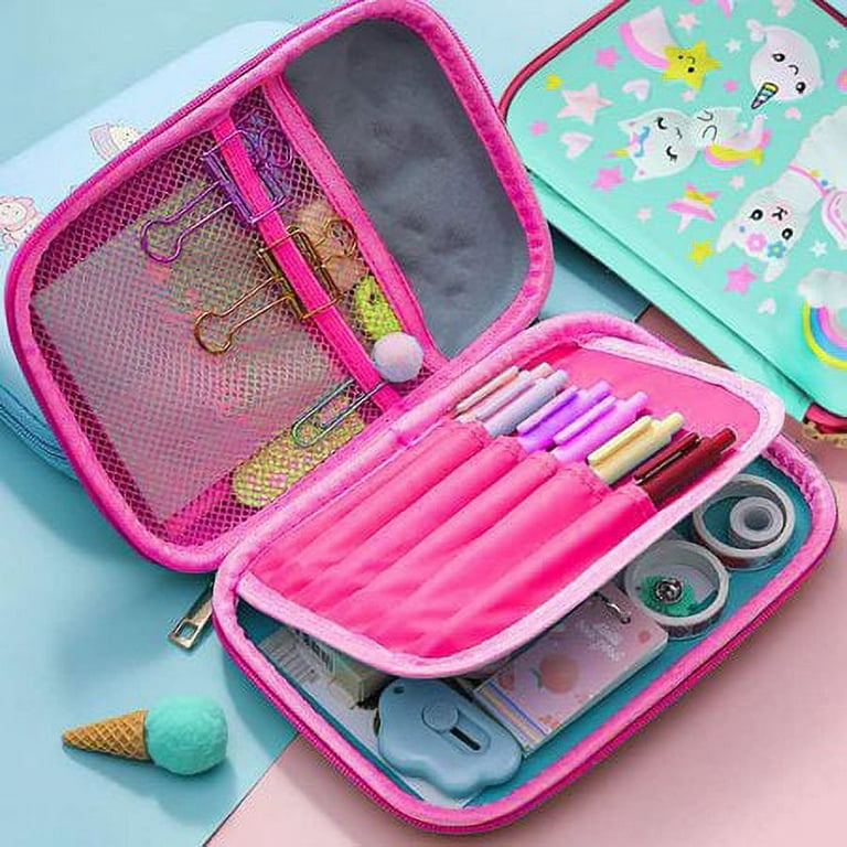 Unicorn Pencil Case for Girls, 3D Large Capacity Portable Pen Pouch with  Compartment, Cute Unicorn Zipper Storage Cartoon Pencil Bag Stationery Box