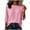 Hot Pink, variant on GERsome Women's Striped Shirts 3/4 Sleeve Crew Neck Comfy Cotton Linen Casual T-Shirts Loose Fit Navy L