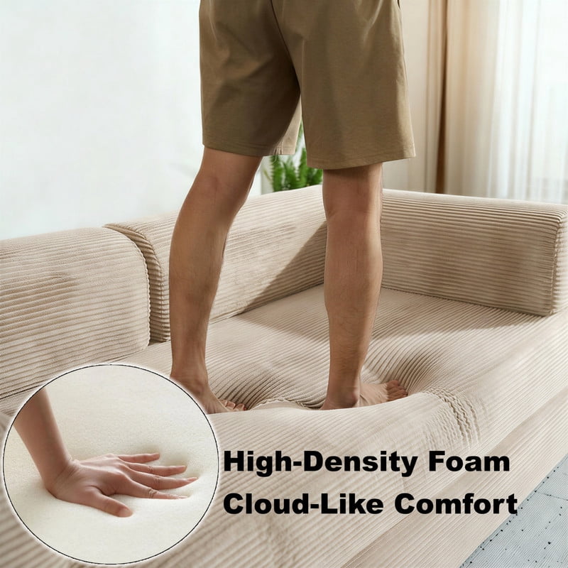 Compression Folding Boneless Sofa, Convertible Floor Sleeper Sofa, Futon Couch Bed, Modular Foam Frame Loveseat