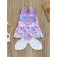 thumbnail image 2 of Baby Girl Cute Swimsuit Fish Scale Shell Pearl Print One-Piece Swimwear with Mermaid Tail, 2 of 7