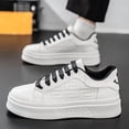 thumbnail image 5 of Men's New Breathable White Sneakers Trendy Versatile Thick Sole Casual Sneakers with Random Pattern Design,, 5 of 6